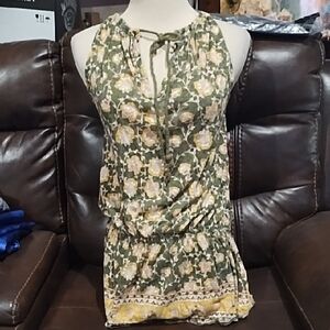 Heritage Green and Yellow Floral Blouse